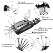Bike Multi tool. Bicycle 16 in 1 Repair Pocket Function Folding Tool