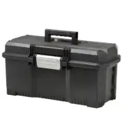 NEW 1-Touch Latch Tool Box 24 in Portable Removable Tray Waterproof Lid Black