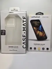 Case-Mate Case (Clear) + Cellhelmet Screen Protector for iPhone 14 Pro Max– NEW!