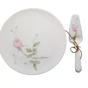 Mikasa Bone China April Rose 11.25” Cake Server Set B2053 Retired Pattern NEW