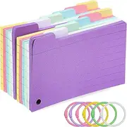 HOODANCOS 300sheets Lined Index Cards Cue Cards Lined Flash Binder Rings for Study