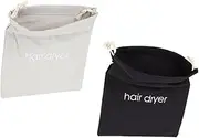 2pcs Canvas Drawstring Hair Dryer Bag Waterproof Storage Pouch for Styling Tools Travel Home Hotel Guest House
