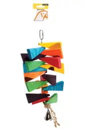 Avi One Parrot Toy Wooden Steps with Bell - 16x38cm