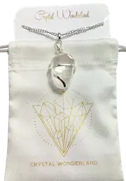 Infinity Loop Crystal Tumbled Clear Quartz Pendant Silver Healing Natural