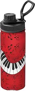 Music Note Piano Camping Hiking Hydration Flask,Stainless Steel Outdoor Water Bottle,Double Walled Insulated