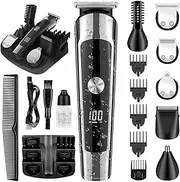 Professional Rechargeable Cordless Hair Clipper and Trimmer for Men, 6 in 1 Barber Clippers and Trimmers Set, with 5 Limiting Combs, Men