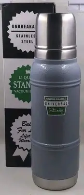 Stanley Thermos Bottle The Milestones Collection 1960’s Hammertone Silver NWT