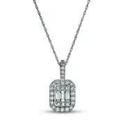 0.38 CT. T.W. Composite Natural Diamond Octagonal Frame Pendant in 10K White Gold