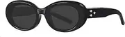 HMKING Retro Pc Oval Frame Polarized Sunglasses for Mens Womens Retro Mirrored Lens Sun glasses for Driving Fishing, Black-gray