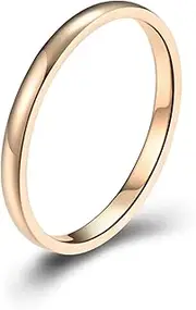 [Dsnyu] Cool Mens Rings, 2MM Simple Engraved Custom Simple Promise Ring, Multicolor Rings Stainless Steel for Him
