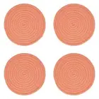 4x Annabel Trends Rope Trivet Table Mat Protector Pad Round 18.5cm Small Coral