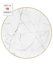 Vista Alegre Carrara White Marble Charger Plate with $9 Credit