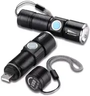Mini USB Rechargeable Flashlight (2-PACK) Multifunctional Torch Waterproof IPX6