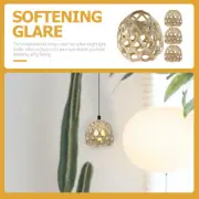 4 Pcs Bamboo Desk Lamp Lampshades for Table Woven Light Cover Office