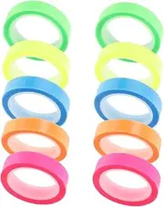 FOYTOKI Highlighter Tapes Sticky Tabs for Journals 10 Rolls 0.8cm x 5m Reading Tabs for Notebooks Page Markers Tabs