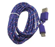 2 x 6 FT Micro USB Charging Cable Playstation 4 PS4 Dualshock Controller Purple