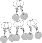 [ARTIBETTER] 8pcs Stainless Steel Keychain Tokens Cart Keychain for Shopping Trolley Chic Minimalist Design Lightweight and Portable Grocery Tokens Stainless Steel Key Chain