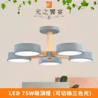 在飛比找momo購物網優惠-【光之饗宴】LED 75W 希望灰罩吸頂燈(內附三色光源)