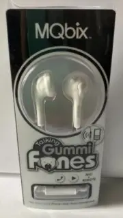 MQbix MQGT25 WHT Talking Gummi Fones With Mic + Remote NEW