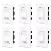 6PK 3-Way Dimmer Switch for LED/ CFL Lights 15A 120V 600W Halogen/Incandescent