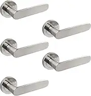 Emuca - Internal Door Handles, Batch of 5 Sets of Internal Door Handles with D.50 mm (1,96 inch) Rose, Aluminium, Satin Nickel.