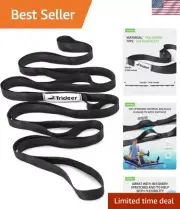 Premium 75" Yoga Strap - 10 Loop Non-Elastic Stretching Strap for Home Workouts