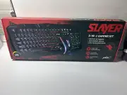 Slayer 3-in-1 Gaming Kit Keyboard Mouse Mousepad Bundle - NEW