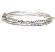 NWT DAVID YURMAN Ladies 7mm Continuance Bracelet in Silver & Diamonds Size Large