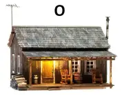 O Scale - RUSTIC CABIN "FACTORY BUILT" LIGHTED, WOO-5869