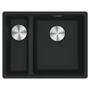 Franke Maris 1 & 1/2 Right Bowl Sink 340/150mm Matte Black MRG660/34-15FPCSBRMB