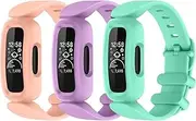 3 Pack Ace 3 Bands Compatible with Fitbit Ace 3 Straps for Kids Boys Girls, Soft Skin-Friendly Breathable Colorful Ace 3 Bands for Kids Watch Band Wrist Strap Bracelet Accessories for Fitbit Ace 3