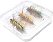 Aymzbd 3Pcs Fly Fishing Lures, Tackle Gifts Foam with Storage Box Artificial Lures Fly Fishing Baits for Sunfish Lake River Panfish