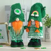 St Patricks Day Decor, Green St Patricks Day Gnome Plush Tomte Elf Doll with Clo