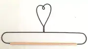 Wire Quilt Hanger with Heart on Top & Wood Dowel 7", 8", 9" & 10" x 4-3/4" High