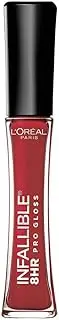 L’Oreal Paris Makeup Infallible 8 Hour Lip Gloss, Comfortable & Hydrating Formula, Rebel Red, 0.5 fl.oz.
