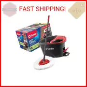 O-Cedar EasyWring Microfiber Spin Mop, Bucket Floor Cleaning System, Red, Gray
