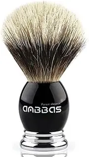 Anbbas Silvertip Badger Shaving Brush,Black Resin & Alloy Handle for Men Wet Shave,Pure Badger Hair,No Hair Shedding,No Terrible Smell