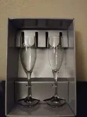HORTENSE B. HEWITT CO. {MRS. & MR} 9" Flute Champagne Glass.