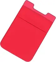 Tofficu 2Pcs Double Layer Stick Cell Phone Wallet Adhesive Phone Pouch for Cards Durable Back Patch Pocket Cover Red Phone Holder Accessory for Everyday Use