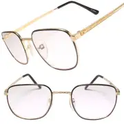 Square Gold Frame Old School True Vintage 80s 90s Reader 1.25 Reading Glasses
