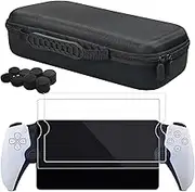 Hard Carrying Case Compatible with PS5 PlayStation Portal, Come with 2Pack Screen Protector and 8Pcs Thumb Grip Caps, Full Protective Travel Carry Handbag for PlayStation Portal Remote Player
