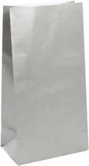 Sparkling Silver Metallic Paper Party Bags - (Pack of 10) - Premium, Eye-Catchin