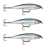 3x Rapala 10cm X Rap Magnum Prey Lipless Hard Body Fish Lures - Anchovy
