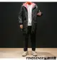 FINDSENSE品牌 秋冬季 新款 日本 男 個性 高品質 輕薄 拼色羽絨服 連帽 中長款 保暖羽絨外套 潮流上衣外套