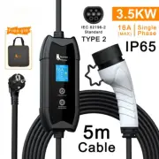 EV Charger Type2 16A 3.5kW Portable Charging Box 5M Cable GBT Socket Type1 Car