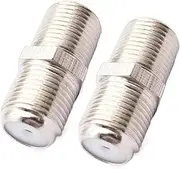 2Pcs F-Female to F-Female Socket Direct Adapter Coaxial Connectors for TV Tuner Antennas(F F to F F)