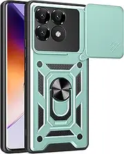 Ysnzaq Armor Case for Xiaomi Poco F6 Pro/Redmi K70 Pro, Military Grade Durable Shockproof Protective Phone Case with Kickstand for Xiaomi Redmi K70 Pro/Poco F6 Pro SJ Green