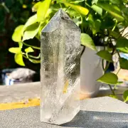 339GNatural Phantom Ghost Obelisk Clear Quartz Crystal Point Tower