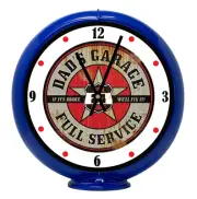 Dads Garage Full Serv, Green Non-Lighted Gas Pump Globe Advertising Quartz Clock