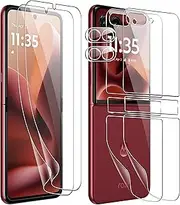Fhyeugfy for Motorola Razr Ultra 2025 Screen Protector,[2+2+1 Pack] Inner Screen Flexible Film+ Camera Lens Protector+Back Screen Protector(Soft TPU),No Bubbles, Anti-Scratch
